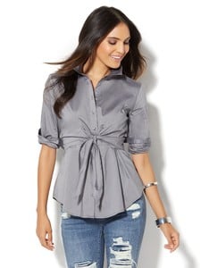 Cerelina Proesl New York & Company 7th Avenue Design Studio - Madison Stretch Shirt - Tie-Waist 00380239_544_av1.jpg