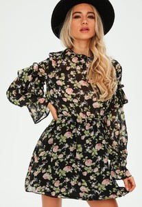 black-frill-sleeve-floral-waistband-dress.jpg