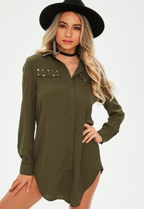 khaki-silver-studded-crepe-shirt-dress.jpg