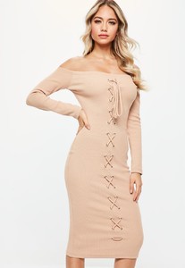 nude-bardot-ribbed-lace-up-front-midi-dress.jpg