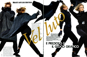 Vogue Italia JulyAugust 1985,Vel Luto e Prezioso è Il Gioco Grafico,Bill King 2.png