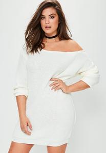 plus-size-cream-off-the-shoulder-jumper-dress.jpg