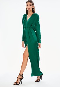 green-satin-long-sleeve-plunge-pleated-maxi-dress (1).JPG