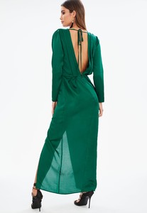 green-satin-long-sleeve-plunge-pleated-maxi-dress.JPG