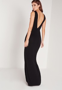 black-petite-v-neck-plunge-scuba-maxi-dress (2).jpg