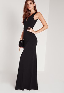 black-petite-v-neck-plunge-scuba-maxi-dress (4).jpg