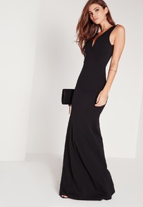 black-petite-v-neck-plunge-scuba-maxi-dress (5).jpg