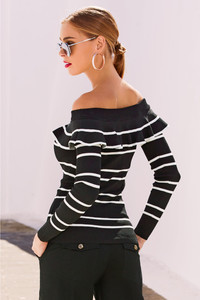 Stripe Tiered Ruffle Off-The-Shoulder Sweater 02.jpg