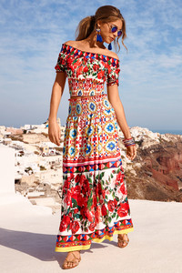 Mixed Print Smocked Off-The-Shoulder Top 01.jpg