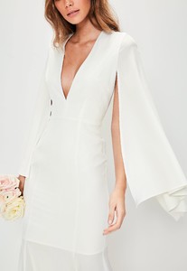 bridal-white-v-plunge-cape-sleeve-maxi-dress.jpg