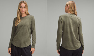 Love Long-Sleeve Shirt (Short Serve Stripe Medium Olive Black) LW3EYOS_048271_2.jpg