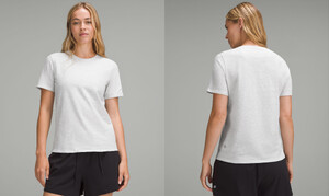 Organic Cotton Straight-Hem Crewneck T-Shirt (Heathered Core Ultra Light Grey) LW3IGLS_032493_2.jpg