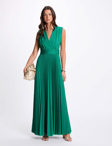 morgandetoi.com robe-longue-droite-plissee-vert-emeraude-femme-vue1-32536311022221026.jpg