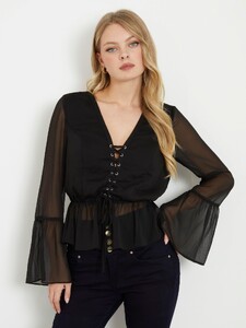 Lauren Alex -  Guess_Crinkle chiffon blouse Women-5 - W4RH24WDWT2-JBLK.jpg