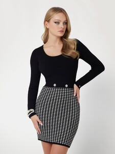 Lauren Alex -  Guess_Pied de poule bodycon dress Women-5 - W5RK12Z3KX0-FJ79.jpg