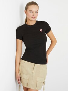 Lauren Alex -  Guess_Small triangle logo stretch t-shirt-5e - W2YI44J1314-JBLK.jpg