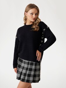 Lauren Alex -  Guess_Wool-blend cable sweater Women-5 - W5RR13Z3KY0-JBLK.jpg