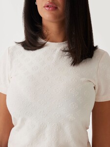 LizaMakhu - Guess_4G and peony logo print T-shirt Women-5 - V5RI02KCLG2-P6EB-ALT3.jpg
