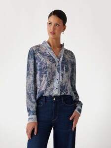LizaMakhu - Guess_V neck chiffon shirt Women-4 - W5RH16WDW82-P7VG.jpg