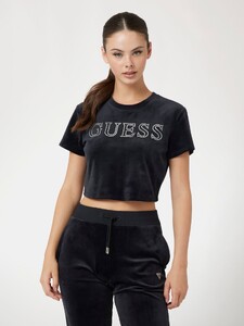 MeikaW - Guess_Rhinestones front logo t-shirt Women-5 - V3BI01KBXI2-JBLK.jpg