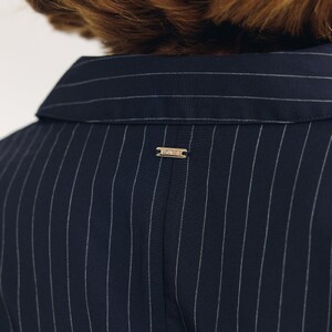 Carmella Rose - Lounge [2025] Asymmetric Shirt (Navy Pinstripe) 6.NavyShirt.jpg