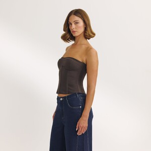 Carmella Rose - Lounge [2025] Bandeau Corset Top (Dark Brown) 3.BrownCorsettop.jpg