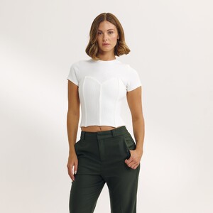 Carmella Rose - Lounge [2025] Corset T-Shirt (Off White) 1.WhiteCorsetTop.jpg