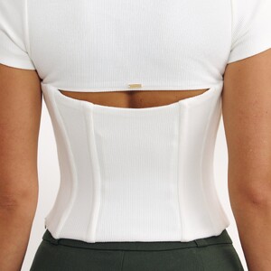 Carmella Rose - Lounge [2025] Corset T-Shirt (Off White) 6.WhiteCorsetTop.jpg