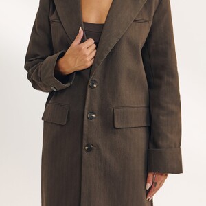 Carmella Rose - Lounge [2025] Oversized Longline Blazer (Dark Brown) 6.Browntrenchcoat.jpg