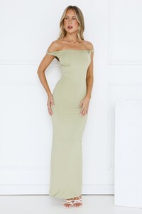 EVenz - HelloMolly - Into My Cart Off Shoulder Maxi Dress Sage - Image 1_39A5544_1736149224_57b0a3b8-1b59-446c.jpg