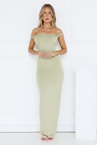 EVenz - HelloMolly - Into My Cart Off Shoulder Maxi Dress Sage - Image 2_39A5543_1736149223_eed6597f-1426-4c16.jpg