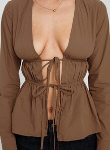 AylaF - PrPolly - Every Page Long Sleeve Tie Detail Top Brown-7 - 5-Model-Ayla-Us2.jpg