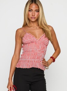 EAyalon - PrPolly - A Girl So Pretty Ruched Top Red Gingham-7 - 1-Model-Ella-Us2.jpg
