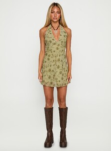 EAyalon - PrPolly - Mysterie Halter Mini Dress Green _ Floral-8 - 6-Model-Ella-Us2.jpg