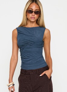 EAyalon - PrPolly - Persuade You Ruched Top Blue-8 - 1-Model-Ella-Us2.jpg
