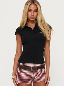 EAyalon - PrPolly - Prodigy Collared Polo Top Black-7 - 1-Model-Ella-Us4.jpg