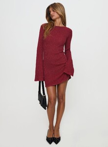EZecevic - PrPolly - Rhapsody Long Sleeve Knit Mini Dress Red-7 - 2-Model-Elise-Us2.jpg