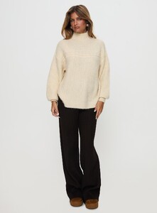 EZecevic - PrPolly - Wistfully Funnel Neck Knit Sweater Cream-6 - 2-Model-Elise-Us2.jpg