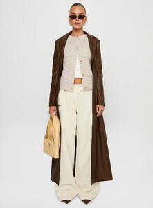 KianaF - PrPolly - Speak Easy Long Line Faux Leather Coat Brown-8 - 6-Model-Kiana-Us2.jpg