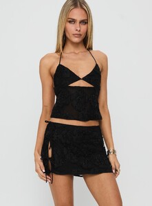 KianaF - PrPolly - Wild Card Beaded Tie Mini Skirt Black-7 - 1-Model-Kiana-Us2.jpg