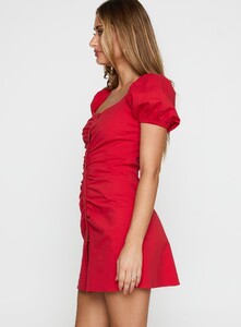 SaskiaJ - PrPolly - Back To Paris Ruched Mini Dress Red-6 - 3-Model-Saskia-Us2.jpg