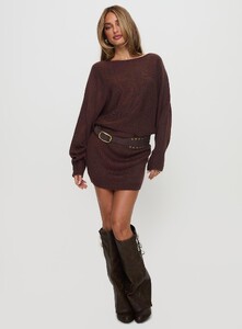 SaskiaJ - PrPolly - Bellamie Long Sleeve Mini Dress Chocolate-7 - 2-Model-Saskia-Us2.jpg