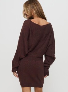 SaskiaJ - PrPolly - Bellamie Long Sleeve Mini Dress Chocolate-7 - 4-Model-Saskia-Us2.jpg