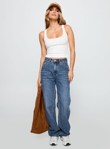 SaskiaJ - PrPolly - Laid Back Straight Leg Jeans Dark Blue Wash-7 - 2-Model-Saskia-Us2.jpg