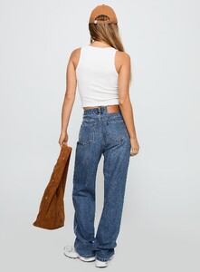 SaskiaJ - PrPolly - Laid Back Straight Leg Jeans Dark Blue Wash-7 - 4-Model-Saskia-Us2.jpg