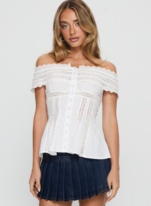 SaskiaJ - PrPolly - Stately Off Shoulder Lace Trim Top White-8 - 1-Model-Saskia-Us2.jpg