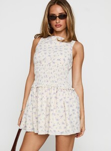 SaskiaJ - PrPolly - Yennifer Shirred Mini Dress Floral Multi-8 - 1-Model-Saskia-Us2.jpg