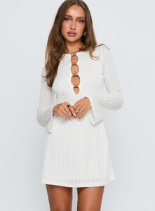 ParisG - PrPolly - Calibre Long Sleeve Mini Dress Cream-8 - 1-Model-Paris-Us2.jpg