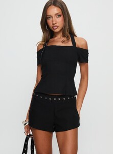 ParisG - PrPolly - Chalise Eyelet Mini Shorts Black-8 - 1-Model-Paris-Us2.jpg