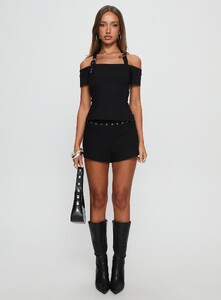 ParisG - PrPolly - Chalise Eyelet Mini Shorts Black-8 - 6-Model-Paris-Us2.jpg